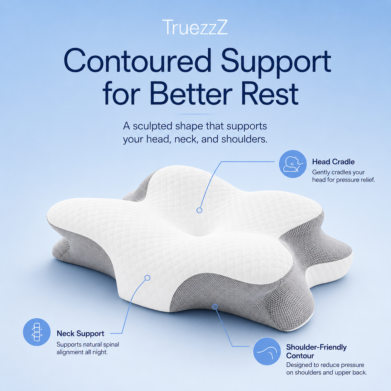 TrueZZZ CloudContour Pillow